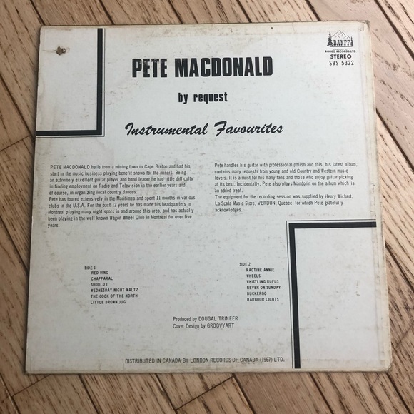 VINTAGE PETE MACDONALD VINYL RECORD MUSIC ALBUM - Picture 2 of 3